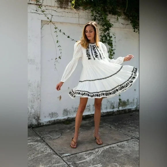 NWT $595 Ulla Johnson Ceres Embellished Floral Dress - Picture 6 of 10